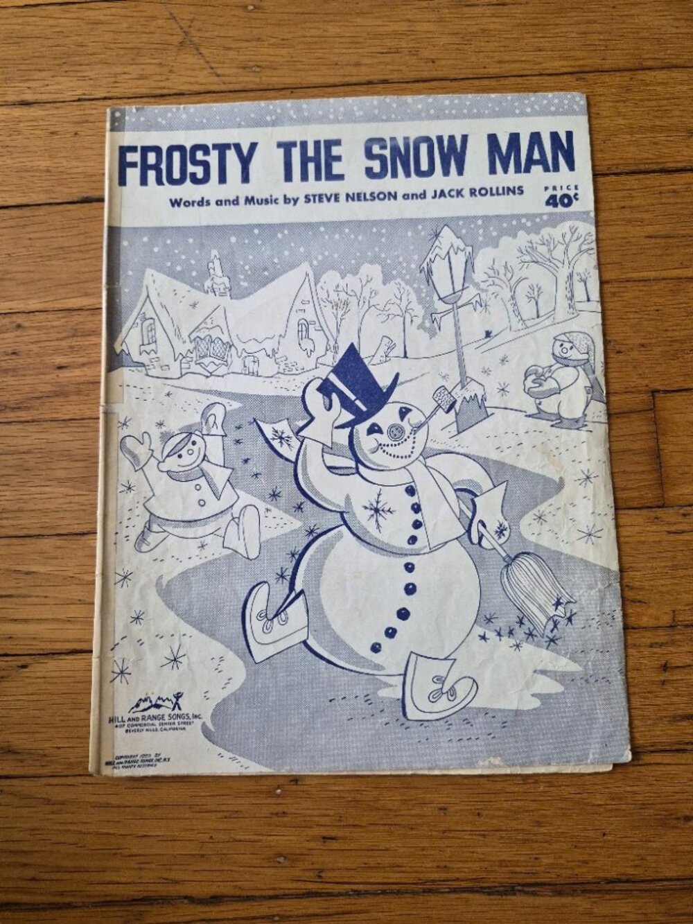 Vintage Sheet Music-Frosty The Snow Man